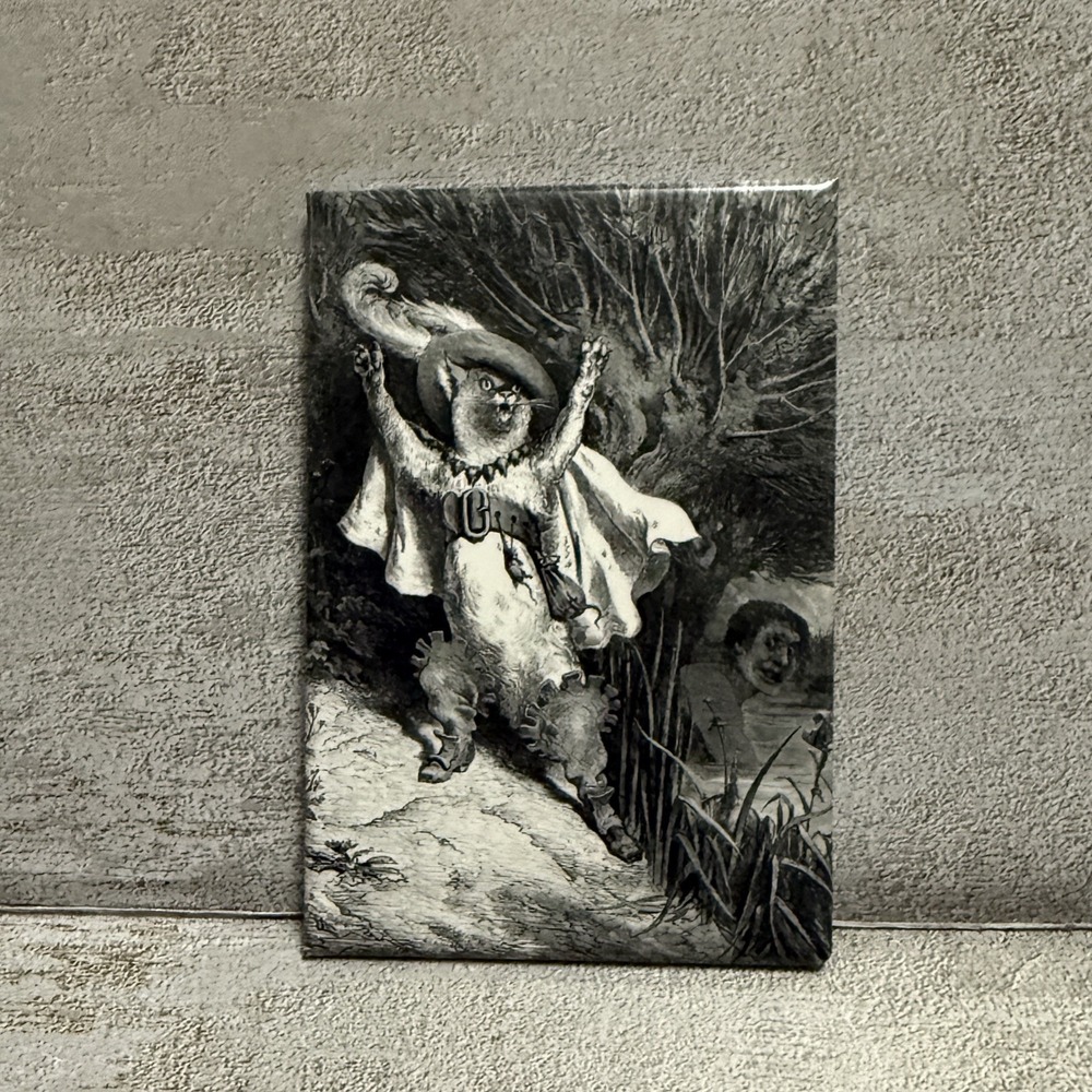 Gustave Dore MAGNET Puss & Boots Illustration Drawing Cat Fairytale